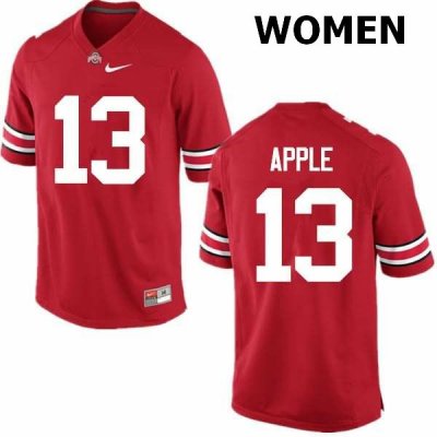Women's Ohio State Buckeyes #13 Eli Apple Red Nike NCAA College Football Jersey Classic BBI7144VV